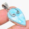 Подвеска из стерлингового серебра 925 пробы с драгоценным камнем Natural Republic Larimar, размер 1,75 дюйма, w6H19