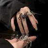 Adjustable Spider Dark Punk Ring with High-End Moonstone and Cold Metal Design