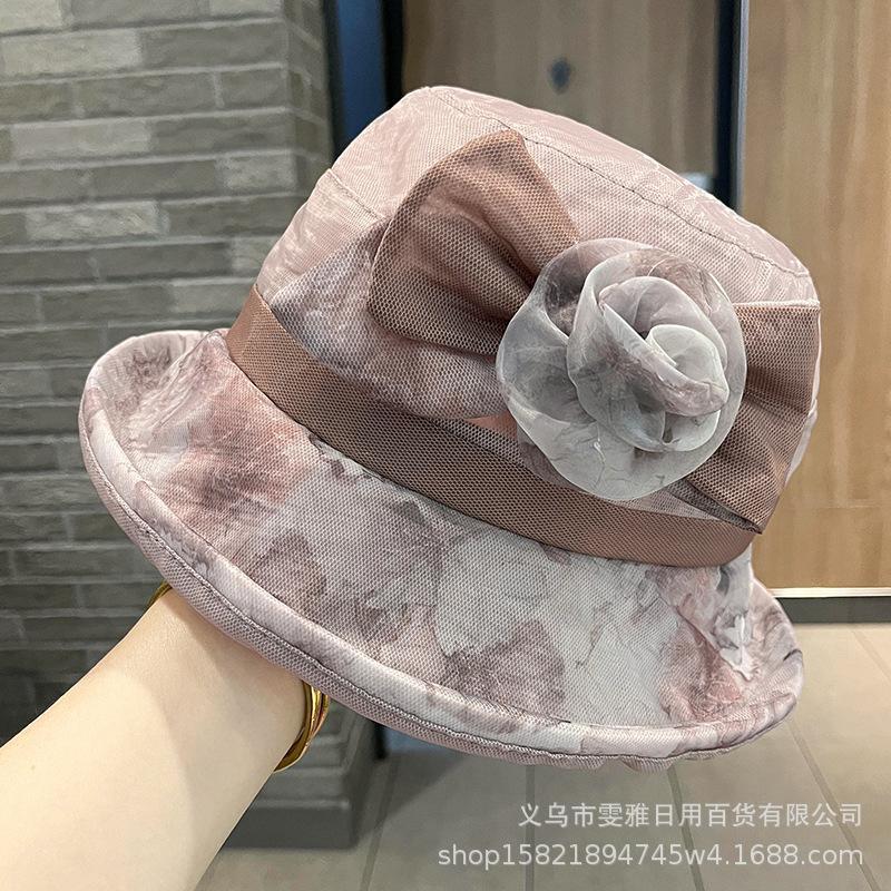 Eugen yarn curled flower fisherman hat children summer leisure beach sun hat simple breathable sun hat