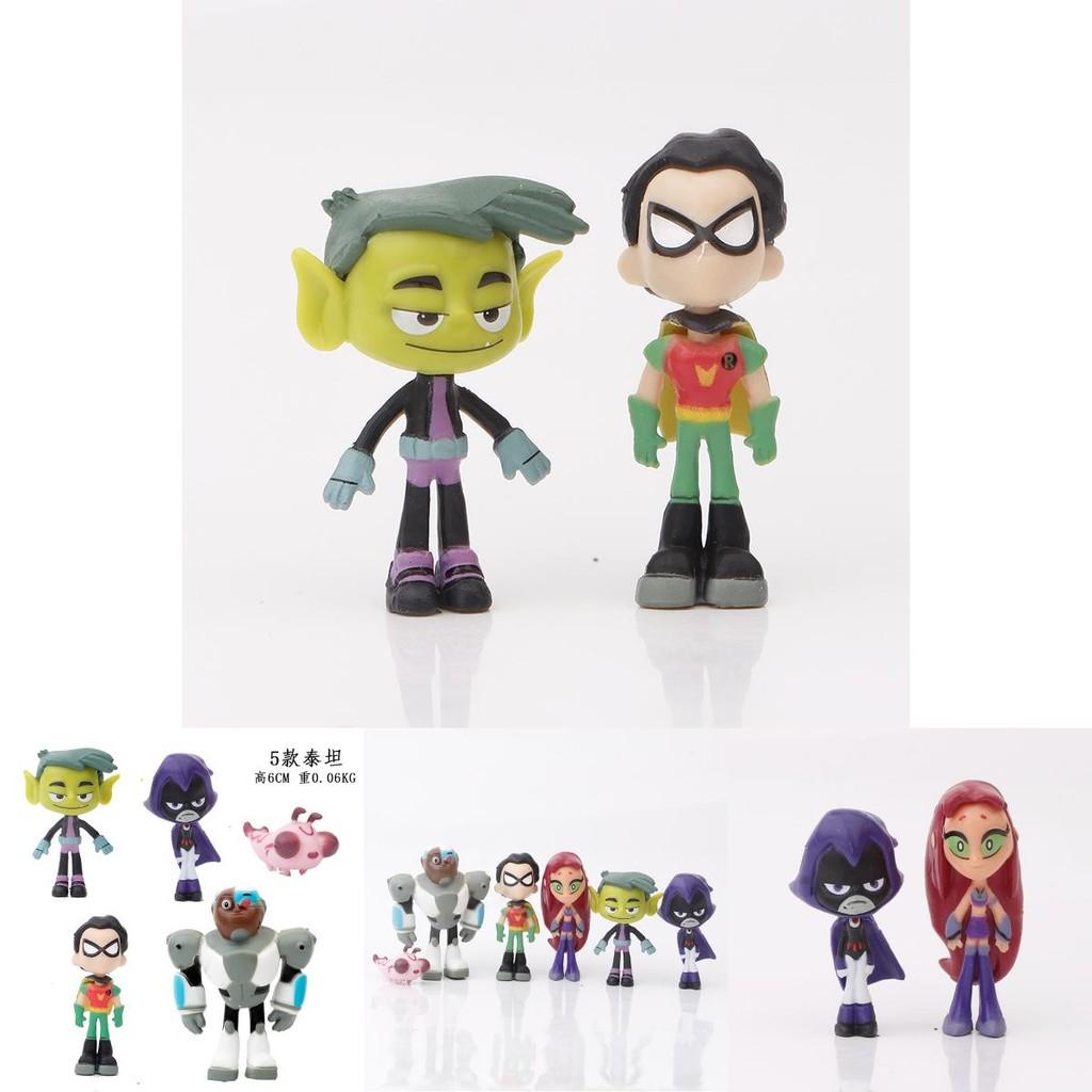 Детализированный набор фигурок Юных Титанов из 5 штук Робин и Найтвинг для демонстрации