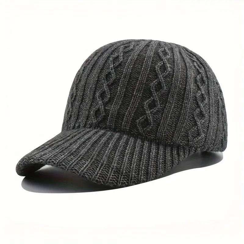 Trendy Knitted Baseball Cap For Men And Women - Autumn/Winter Trendy Fashionable Peaked Hat, Multi Use All Purpose And Warm