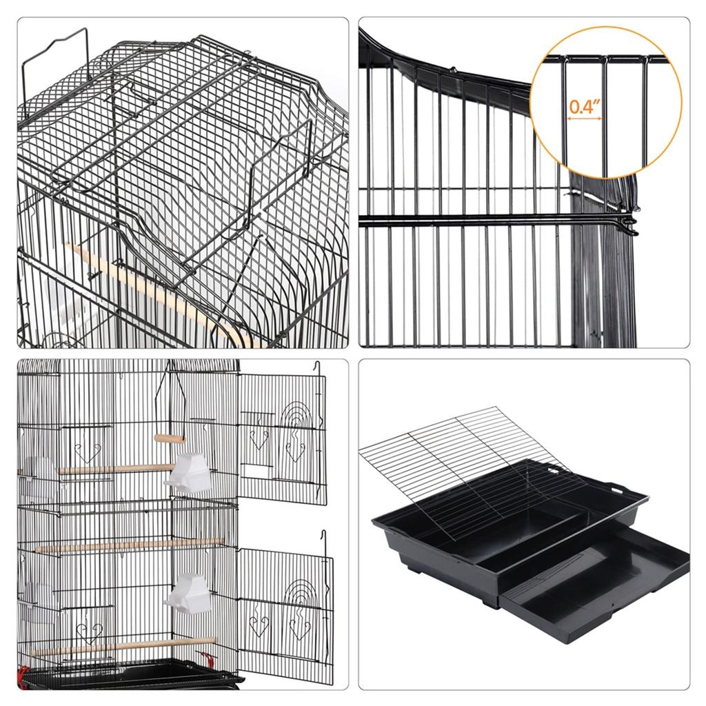 Yaheetech Клетка для птиц для нескольких роскошных скворечников с полным питомцем и подходит для мексиканских и осенних 46 см шириной x длиной x высотой большая, высокопрочная