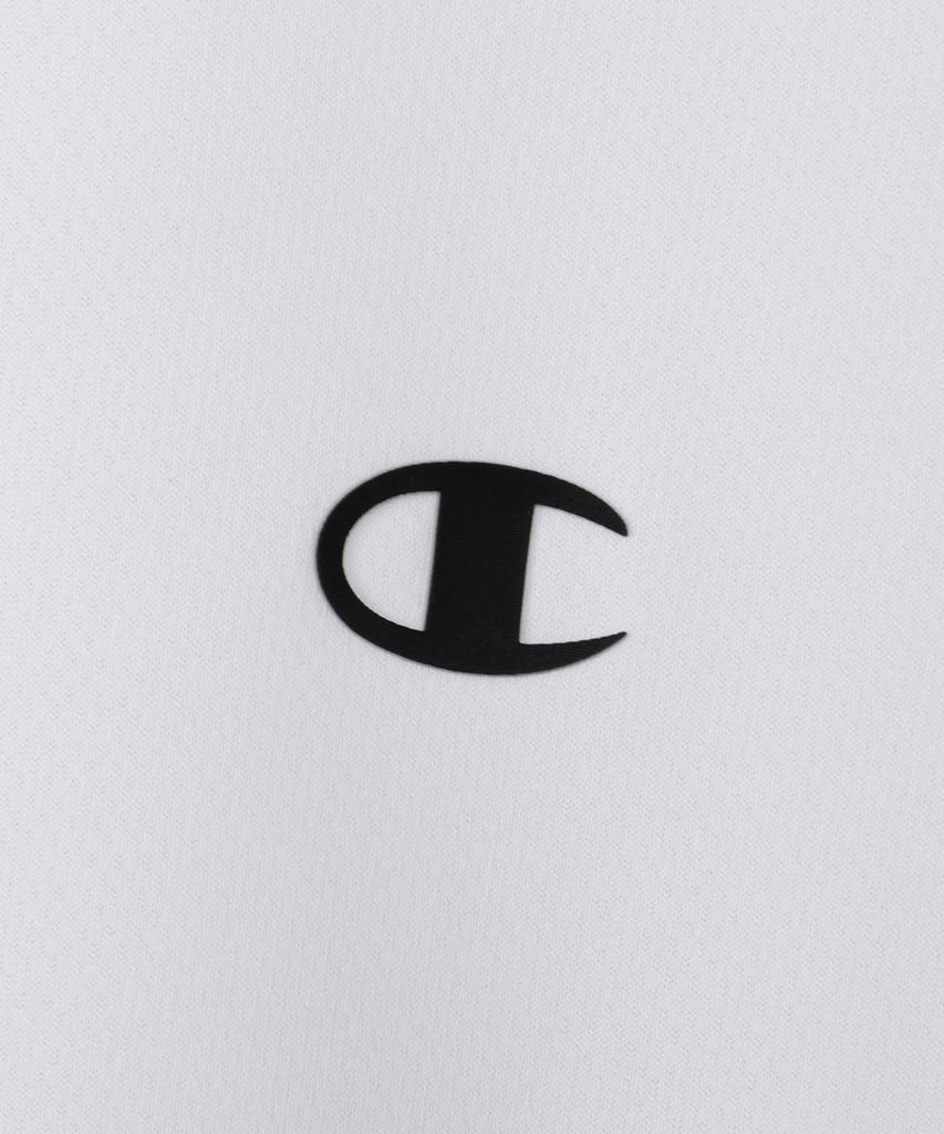 Champion Футболка с коротким рукавом UV Crew Quick One Point Rubber SHORT SLEEVE BASIC SPORTS Белая футболка, Защита, 100% полиэстер, Горловина, Антибактериальная,