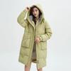 Korean-style Loose-fit Hooded Stand Collar  Long Cotton Jacket Winter Outwear