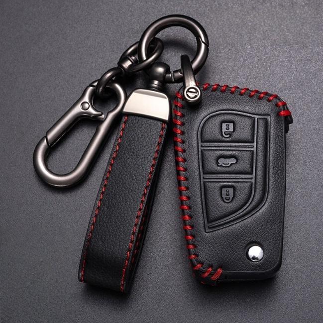 2 3 Кнопки Чехол из масляной кожи для ключа автомобиля для Toyota Hilux Corolla Avensis Prado Fortuner RAV4 CHR Аксессуары для корпуса