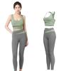 Комплект одежды для йоги Kesaeki с эластичными и подходящими для всех женскими леггинсами, дышащий, влагоотводящий, быстросохнущий, сезоны, зеленый-S