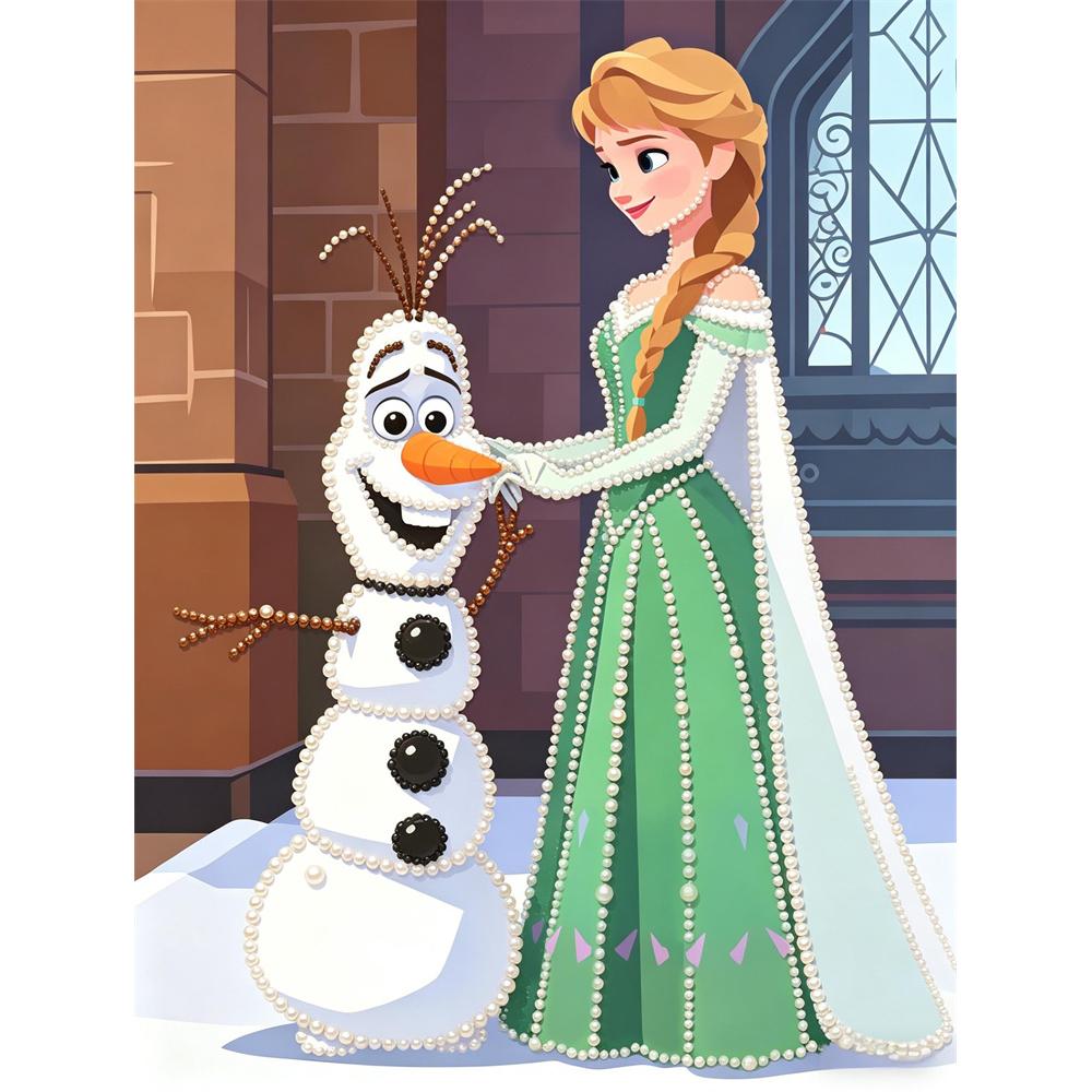 Disney Жемчужная Живопись Анна и Олаф DIY Жемчужное Искусство Жемчужные Камни Картины Поделки Специальная Форма Домашний Декор Стен