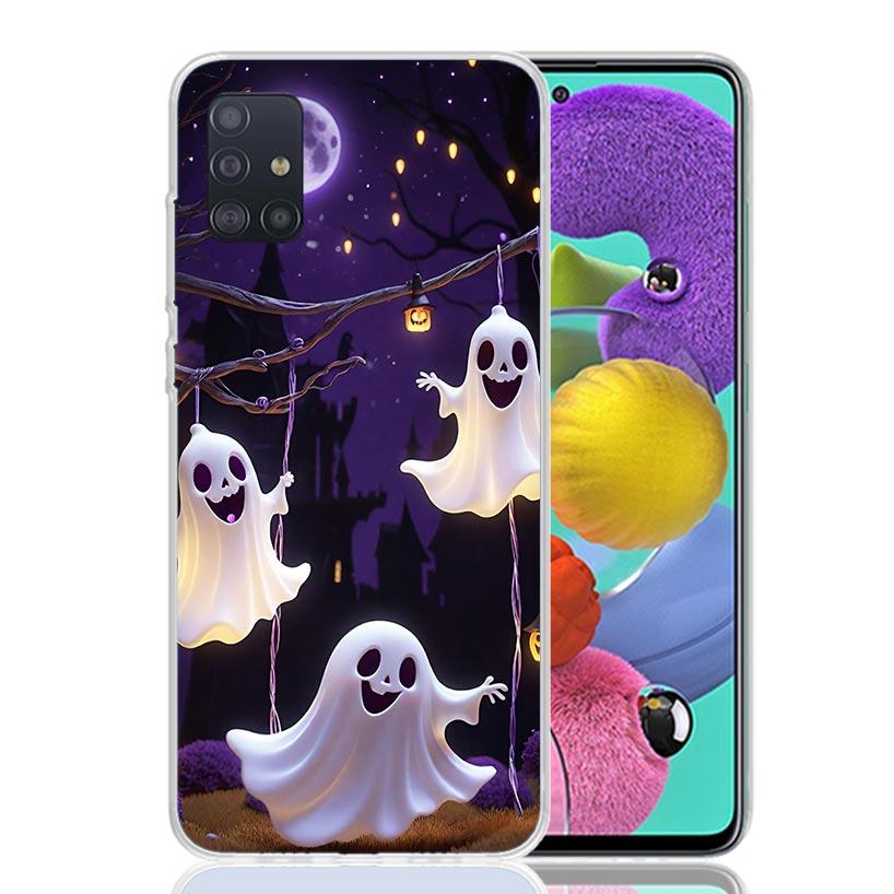 Милый Хэллоуинский Чехол-Призрак для Телефона Samsung Galaxy A52 A32 A22 A12 A02S A50S A30S A51 A31 AA71 Note 20 Ultra 10 S10 Plus Galaxy