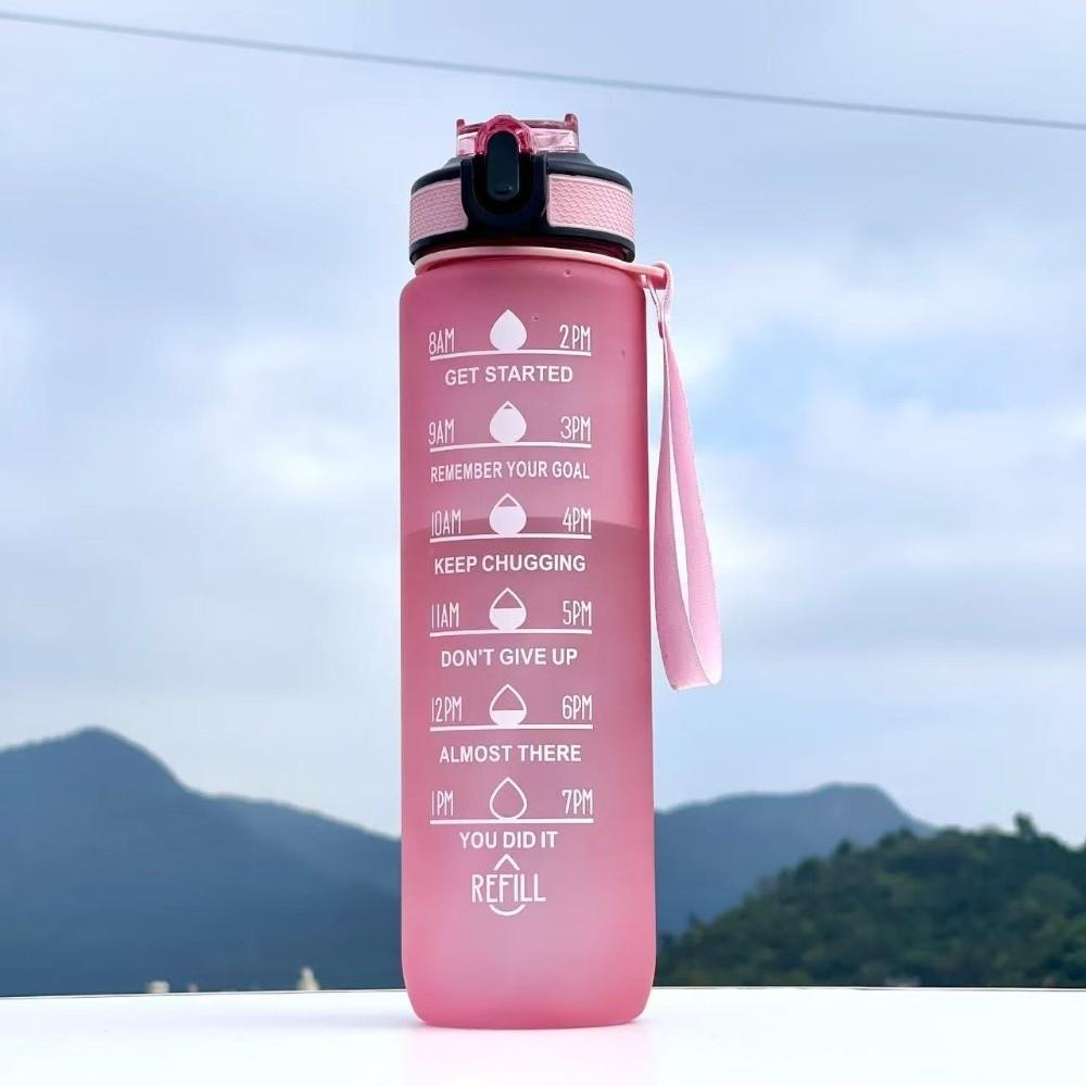 Large Capacity Straw Sports Water Kettle Leak Proof Straw Plastic Water Bottle Fitness