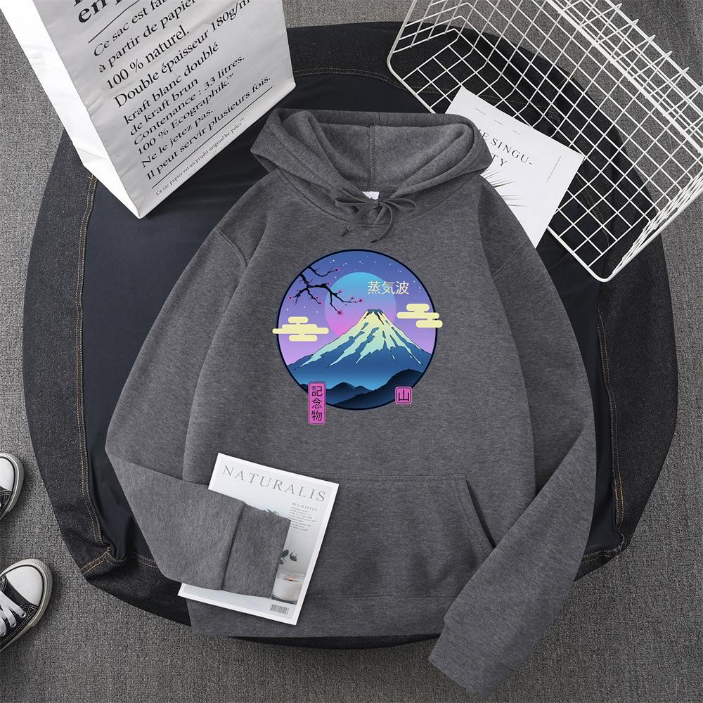 Толстовка Япония Гора Фудзи Vaporwave Студенческая Мужская и Женская Креативный Свитер