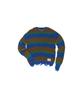 ADSB ANDERSSON BELL Unisex Daisy Striped Boat Neck Sweater Atb1239U(Blue/Green)