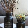 Nordic Minimalist Black Vase - White Matte, Small Living Room Flower Decor