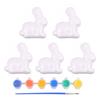 1 Set Easter Egg Rabbit Painting Kit with 6 Colors Paints Paintbrush DIY Paintable White Rabbit Egg Arts Crafts