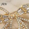 Vintage Bow Badge Sparkling Rhinestone Brooch, Mini Bowknot Shaped Lapel Clothing Jewelry Accessory Pin, for Women Girls Fashion