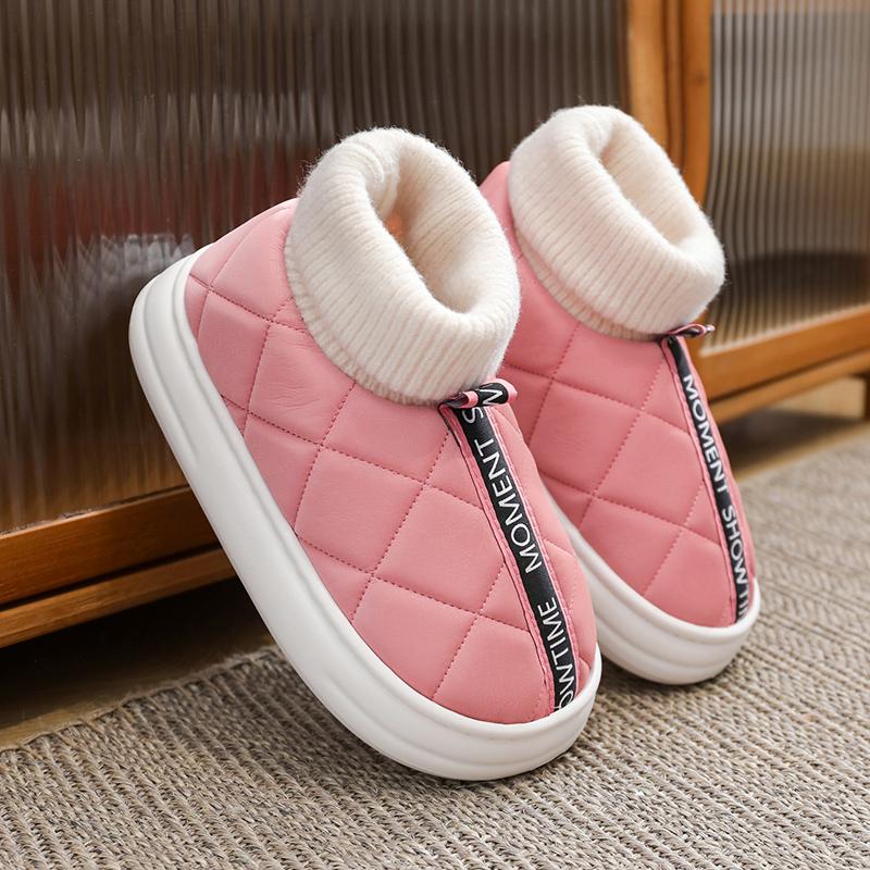Модная зимняя домашняя обувь Повседневная Сохраняющая тепло Толстая подошва Уличная обувь Эластичная Мягкая Удобная Новая Универсальная Нескользящая Износостойкая