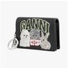 Ganni Animal Graphic Butterfly Logo Flap Card Wallet A6776 099