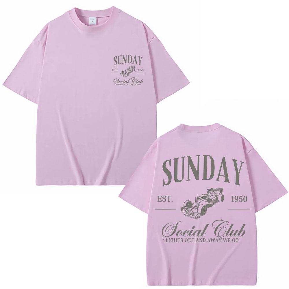 Sunday Social Running Club Graphic T Shirt Unisex Women Sporty Racing Vintage Fashion Short Sleeve Oversized Cotton Casual T Shirts