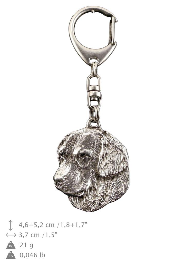 Golden Retriever - Silver-plated Key Ring with a Dog In a Gift Box, Handbag Decoration, Backpack Pendant by Art-Dog Brand