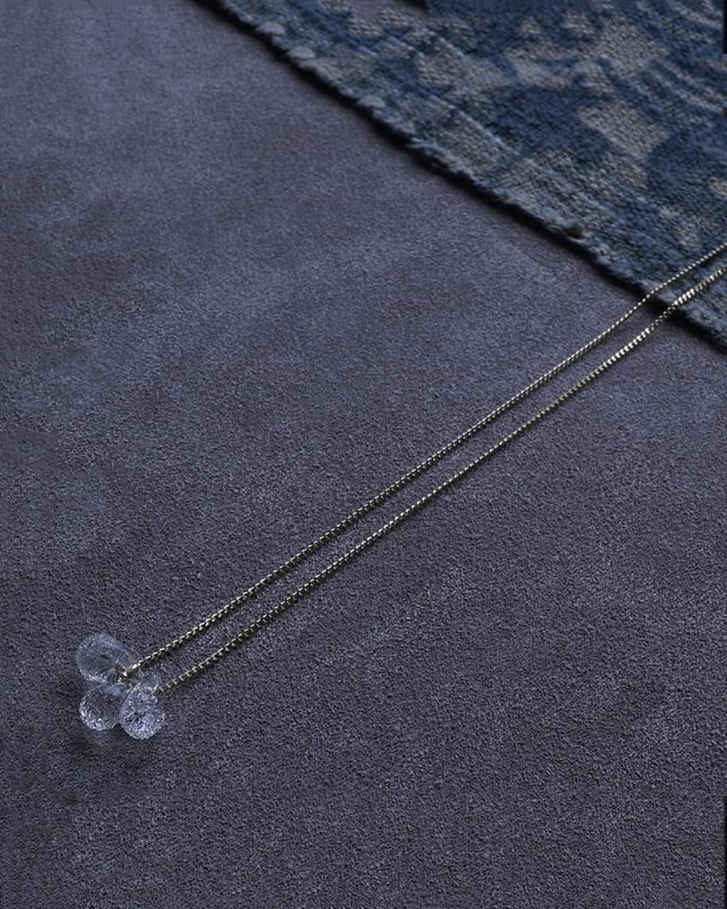 [Set] 2-piece set (HARIO Lampwork Factory Frozen Water Necklace HAW-FW-001N, Gift bag with ribbon)