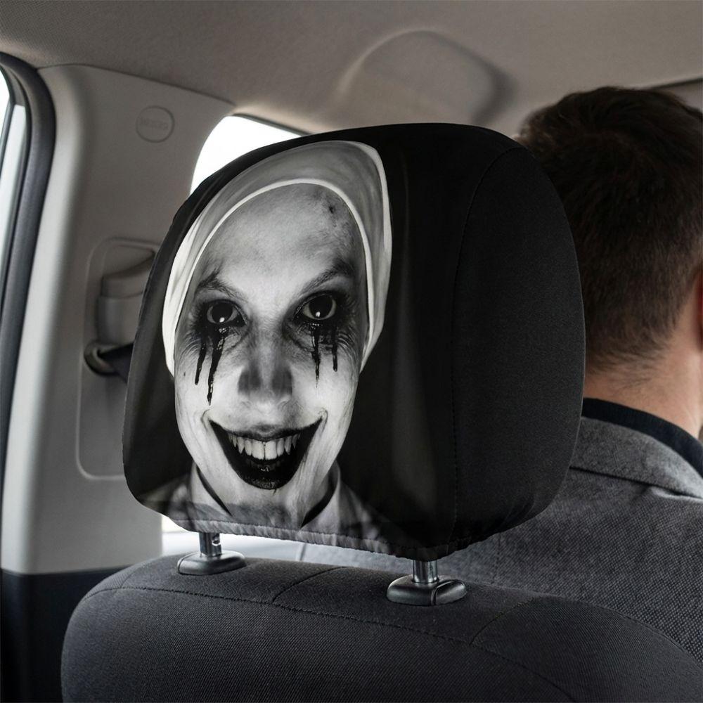 2Pcs Elastic Halloween Car Headrest Covers Soft Comfortable Auto Headrest Wrap  Car Accessories