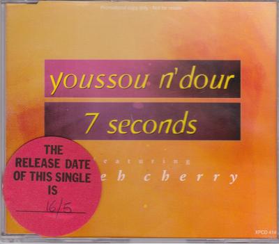 CD YOUSSOU N'DOUR & NENEH CHERRY - 7 Seconds XPCD414 Columbia 1994 UK Танцевальная и Электронная Музыка Б/У