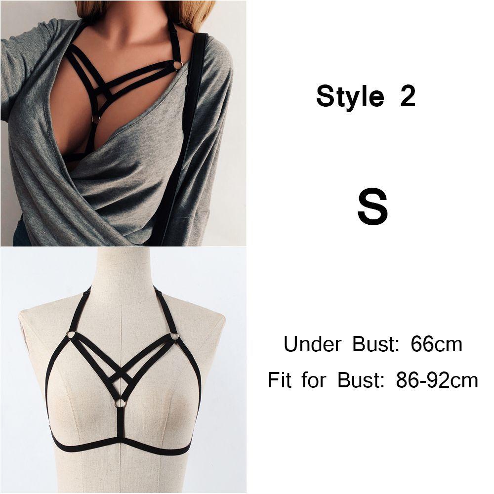 Summer Bralette Hollow Push Up Crop Top Belt Lingerie Cage Harness Sexy Bandage Bra