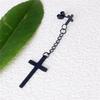 SImple Classic Cross Tassel Pendant Earrings Stainless Steel Fashion Geometric Drop Ear Jewelry Party Gifts For Women Girls
