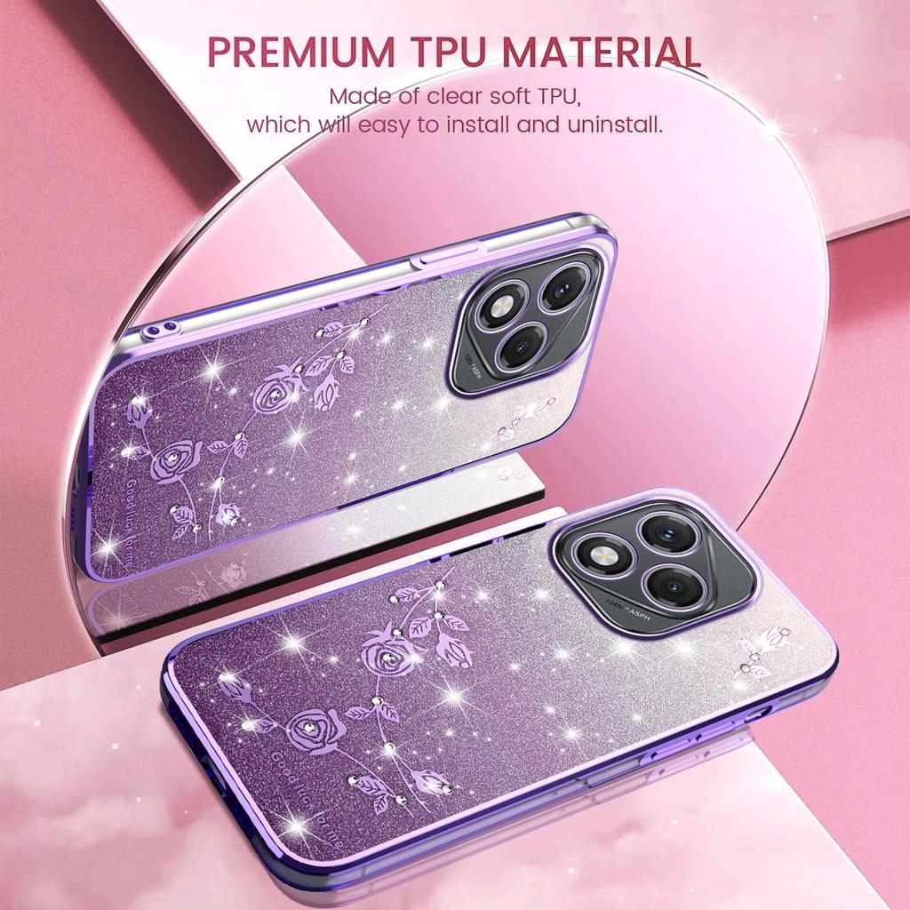 KADEM Чехол для Honor 400 Lite 5G Цветочный TPU Гибкий Градиентный Чехол для Телефона