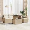 VidaXL 6-Piece Garden Sofa Set with Beige Cushions In Poly Rattan 3348987
