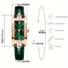 2/ 3 шт./ Набор Модные женские часы Набор ПУ кожа Простые кварцевые часы Прямоугольный циферблат с бриллиантами Модный циферблат Идеальный подарок для женщин