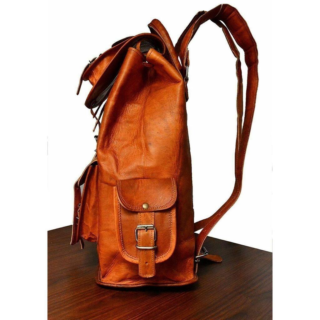 Мужской рюкзак из натуральной кожи ручной работы, сумка для ноутбука, портфель, коричневый, винтажный