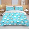 Cute Cartoon Teeth Print Bedding Set 1 Duvet Cover 1/2 Pillowcases Adult and Children Bedding Set Luxury Bed Cover Set