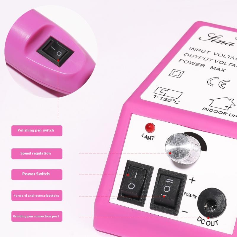 Портативная машинка для маникюра и педикюра, электрический набор насадок для полировки ногтей для гель-лака, профессиональный инструмент для маникюра, салонное оборудование