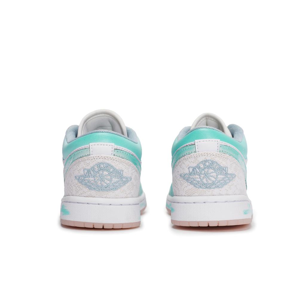 Jordan Air Jordan 1 Vintage Basketball Shoes Women's Low Top White/Blue/Green IB8859-101(Team1189-)