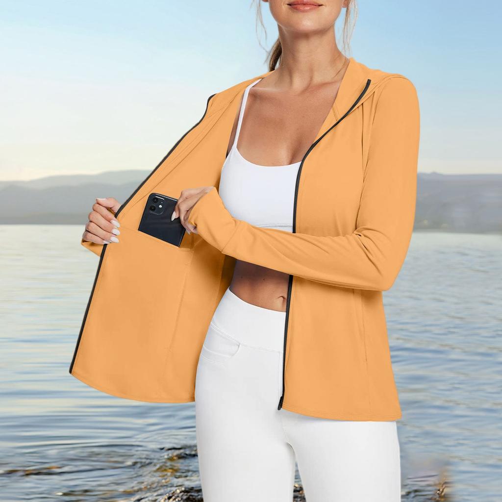 Женская рубашка от солнца Ice Silk Hoodie с длинным рукавом Outdoor Hiking Summer Coat