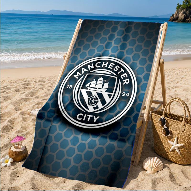 City Football Club Printed Microfiber Beach Towel, Soft And Absorbent, Quick-Dry, Ideal for Summer Travel, Beach Essential, Swimming Pool