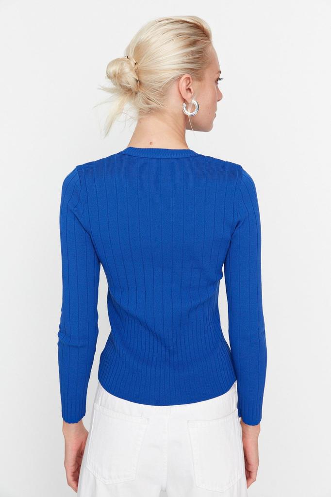 Женский Модный Стильный Свитер Оранжевый Базовый Трикотажный Свитер с Круглым Вырезом