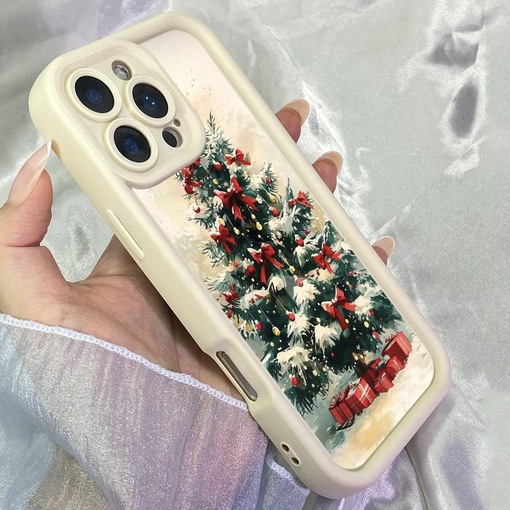 JT168 Новогодняя елка с подарками Чехол для iPhone 17 16 15 14 Pro Max Samsung S26 S25 Ultra A17 A16 A07 A56 Xiaomi 15T Redmi 15c 14C Мягкий ТПУ чехол