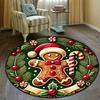 Рождество Пряничный человечек Круглый ковер Гостиная Спальня Напольный коврик Праздничная атмосфера Рождественская елка Домашний ковер