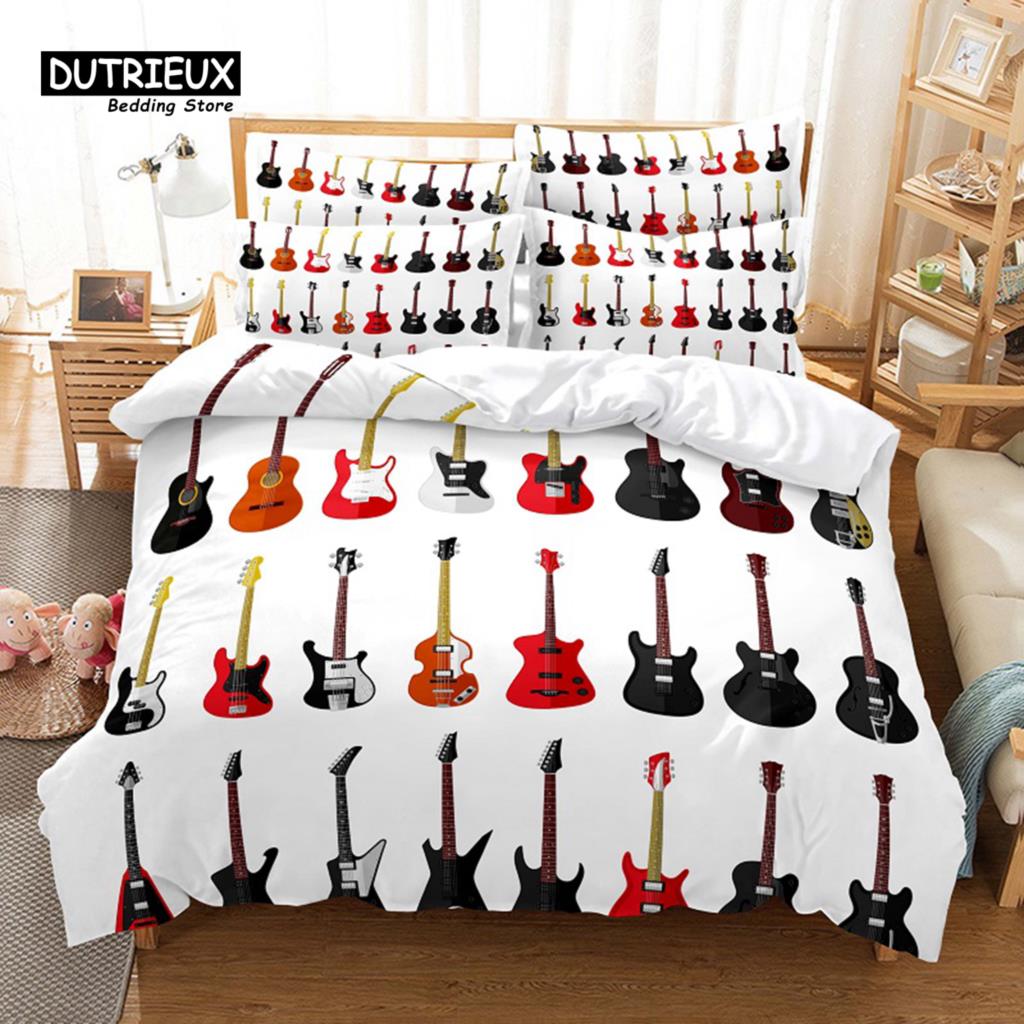 Music Duvet Cover Set, Fashion Bedding Set, Soft Comfortable Breathable Duvet Cover, For Bedroom Guest Room Decor