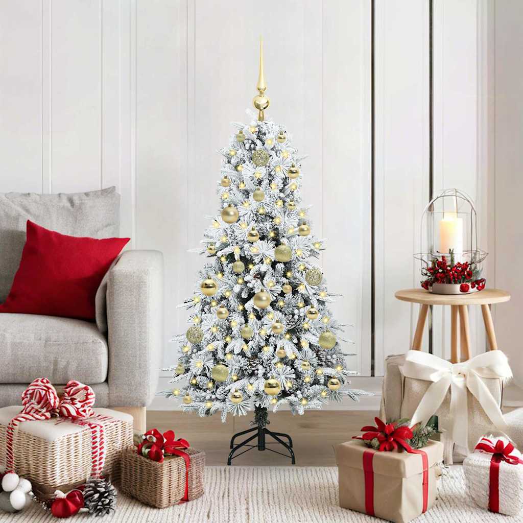Artificial Foldable Christmas Tree White 120 cm PE and PVC