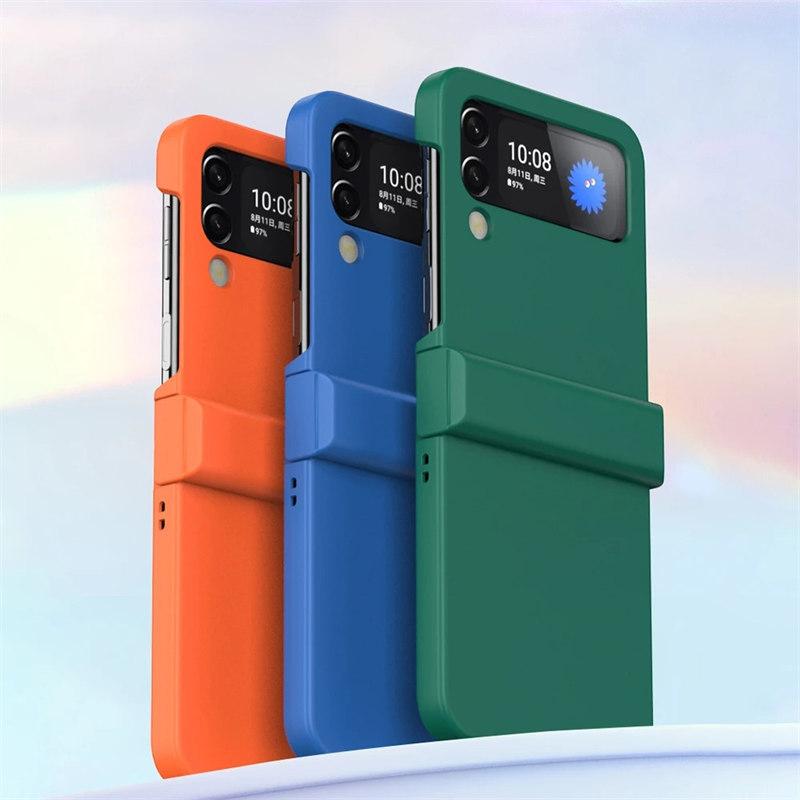 Сплошной цветной корпус мобильного телефона, ультратонкий защитный чехол, запасные части, все включено для Samsung Galaxy Z Flip3/4