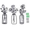 3Pcs Metal Vase Flowers Wall Art Elegant Prevent Rust Easy To Install Iron Flower Wall Art for