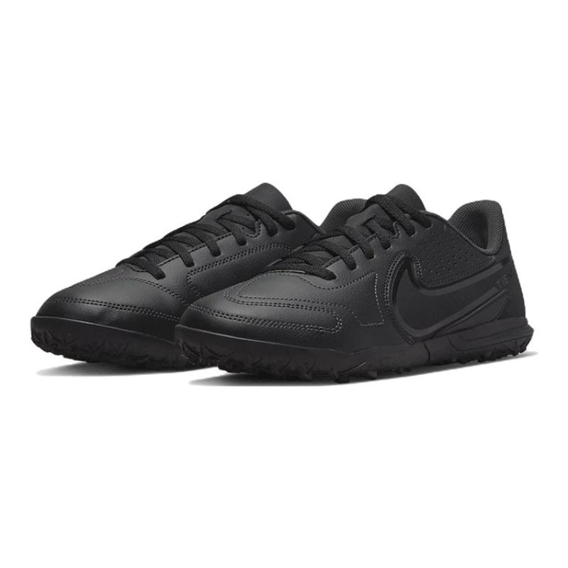 Nike Tiempo Legend 9 JR Club TF Нескользящая Амортизация Износостойкие Низкие Детские Футбольные Бутсы Черные Детские Кроссовки DA1334-001
