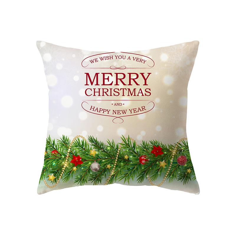 С Рождеством декоративный принт узор наволочка дома гостиная диван украшения квадратная полиэстеровая подушка наволочка