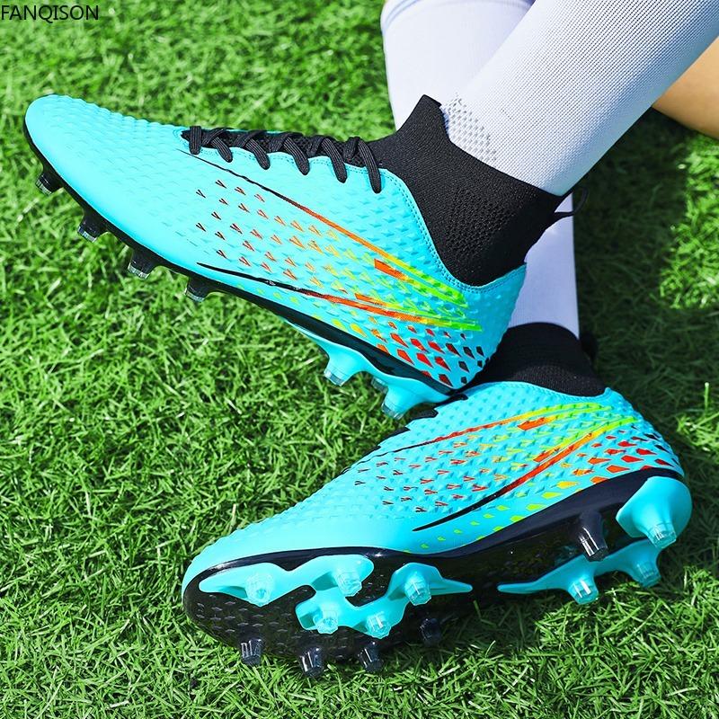 31-46 мужские высокие футбольные бутсы большого размера с длинными ногтями, противоскользящие детские футбольные бутсы из термопластичной резины с искусственным газоном