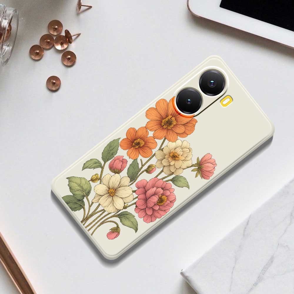 For Xiaomi Redmi Turbo 4 5G/Poco X7 Pro 5G Case Beautiful Flowers Pattern Printing Straight Edge TPU Phone Back Cover