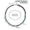 Gothic Skull Beaded Necklace Boho Wooden Choker Vintage Coconut Shell Necklace  Party