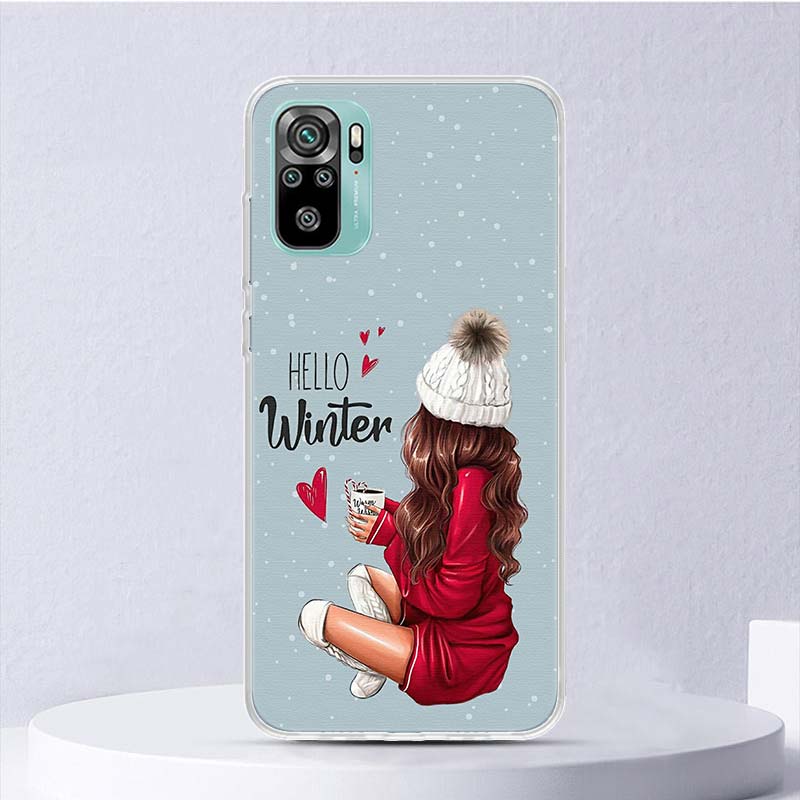 Мягкий чехол Christmas Art Girls Coffee для Xiaomi Redmi 10 10A 10C 9 9A 9C 9T, чехол для телефона 8 8A 7 7A 6 6A S2 K20 K40 Pro 10X Funda