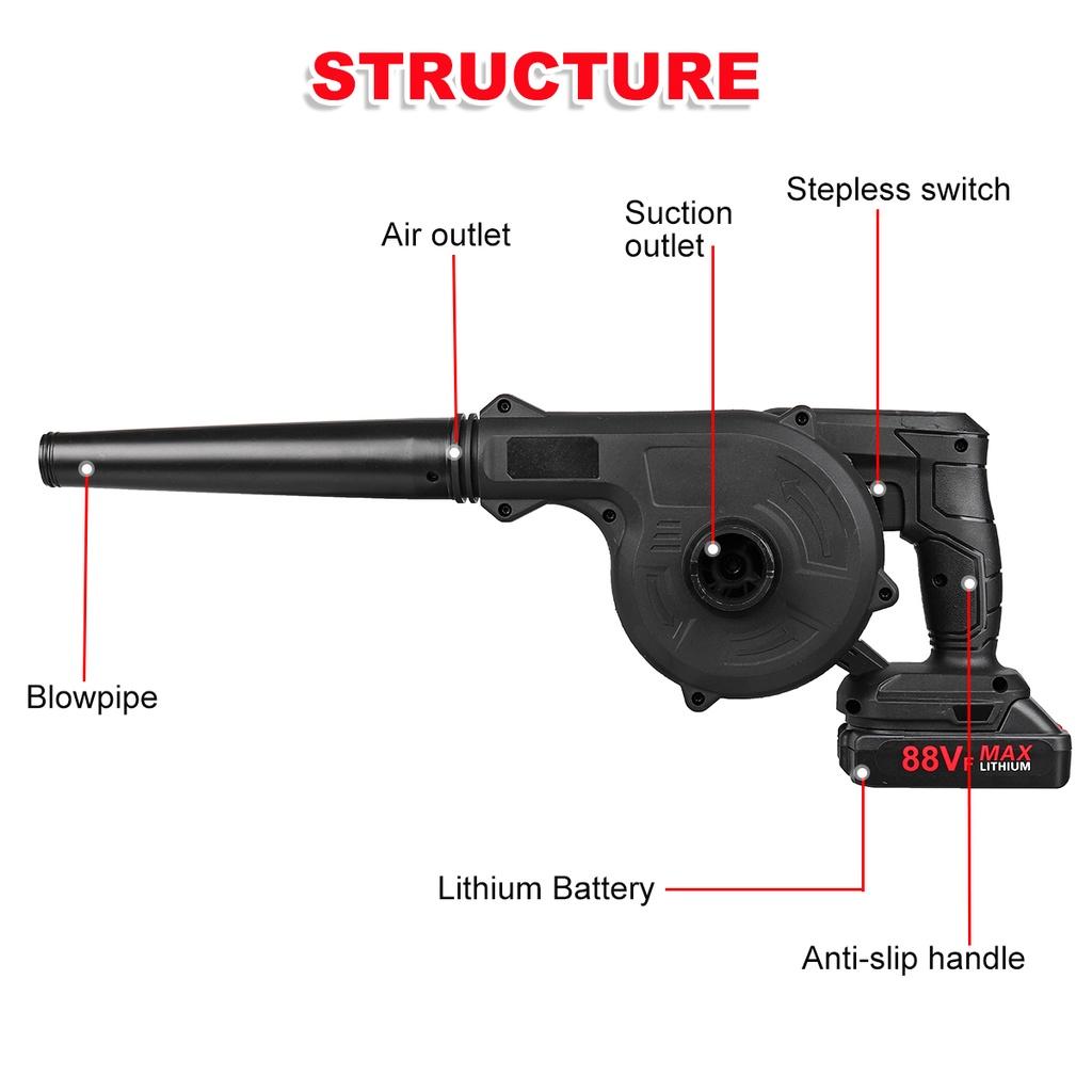 1000 Вт 2 в 1 беспроводной электрический воздуходувка для вакуумной очистки воздуходувка для выдувания и всасывания листьев пылесборник для батареи Makita 18 В